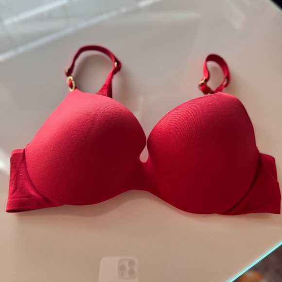 VICTORIAS SECRET PUSH UP BRA RED 34B - Picture 1 of 3